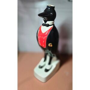 Vintage Ceramic Tuxedo Old Crow Raven Decanter No Hat Bird James Bean Jim